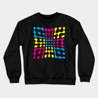 Warped CMY Metaball Typography Crewneck Sweatshirt